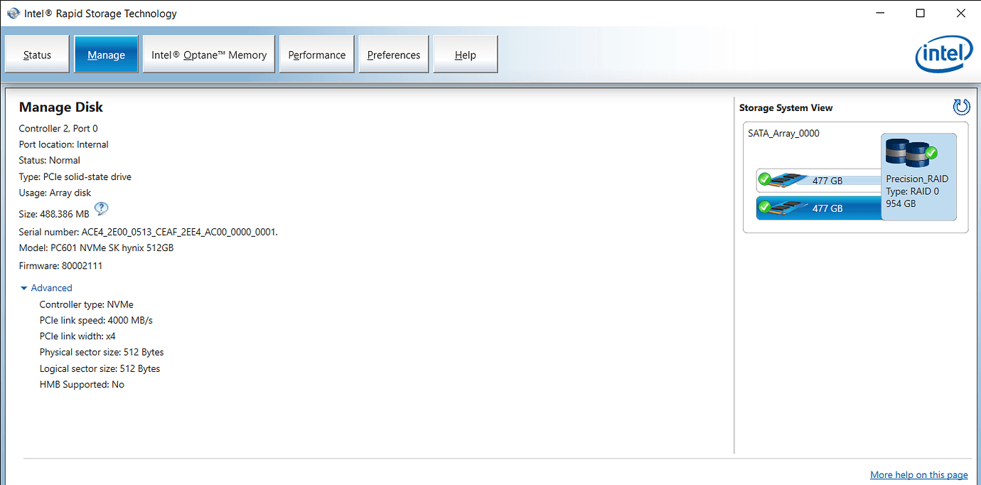 intel rapid storage technology rst update