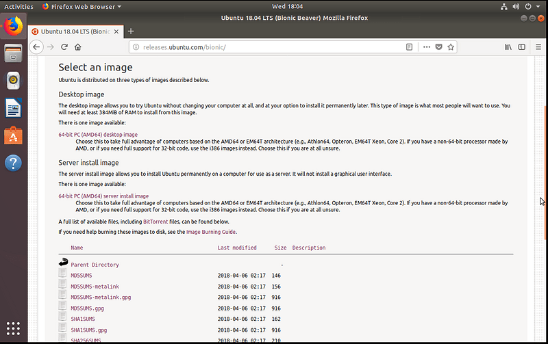 image showing releases page