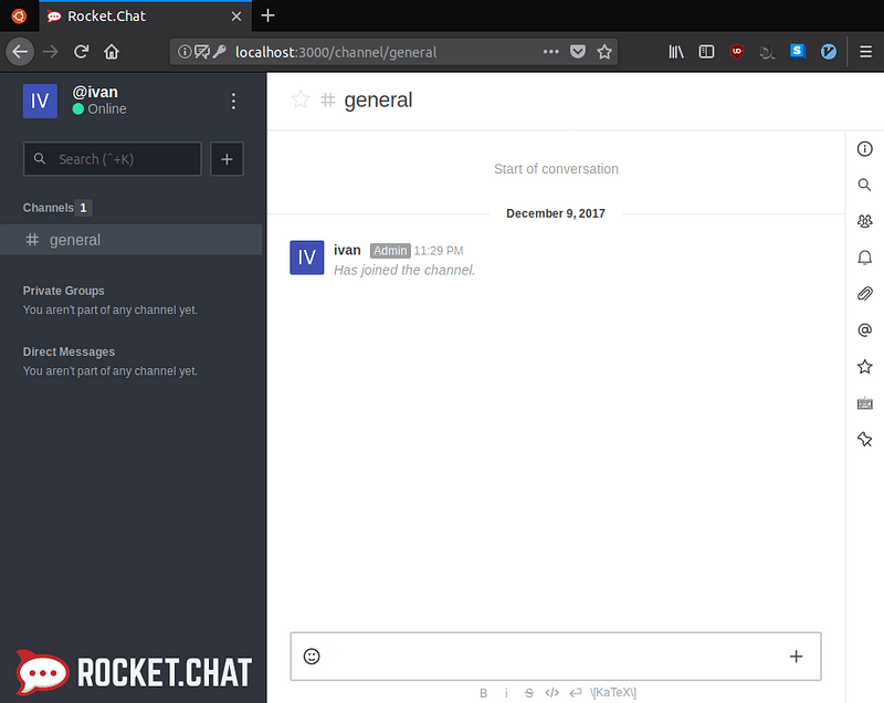 RocketChat interface