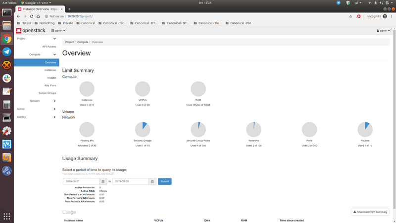 OpenStack landing page