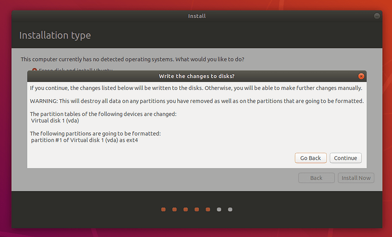 Write changes to disks