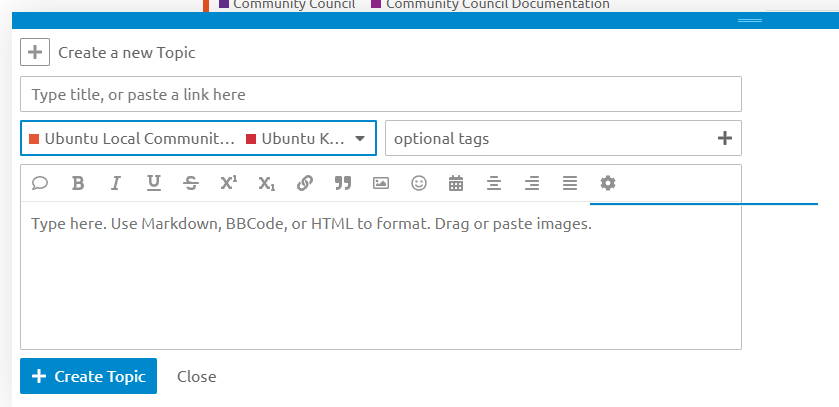 Gear button menu shows nothing - Site Feedback - Ubuntu Community Hub